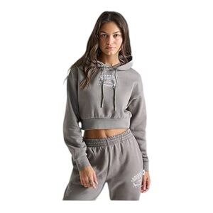 NWT HOODRICH Women’s  Shadow Cropped Gray BH Hoodie Size M